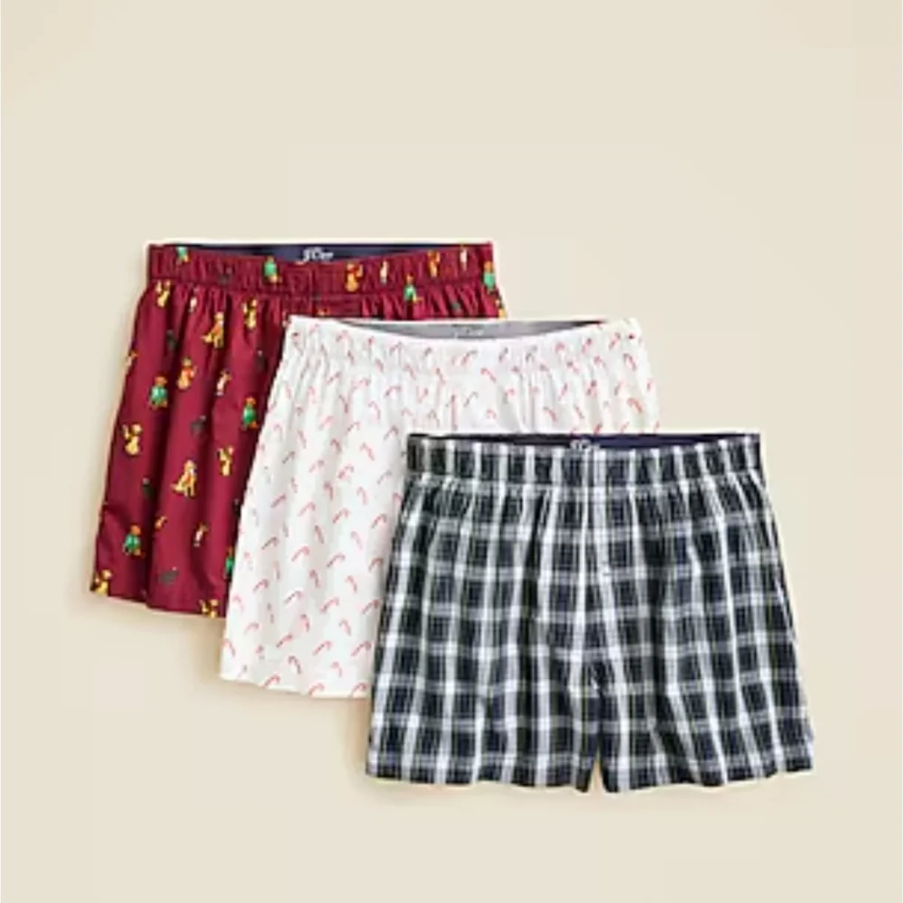 J.Crew Printed Boxers Multipack (3) Holiday SMALL 29-31 Men's Unisex BNWT 2025